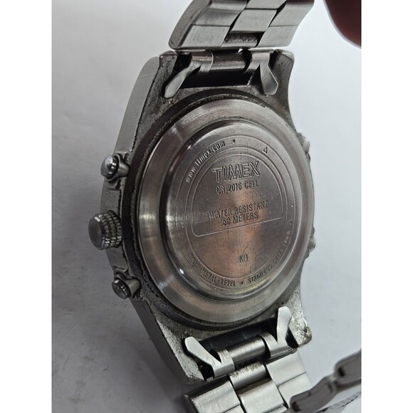 Vintage Timex Expedition Ana Digi Blue Dial Watch Indiglo 50M Alarm New Battery - Picture 11 of 14